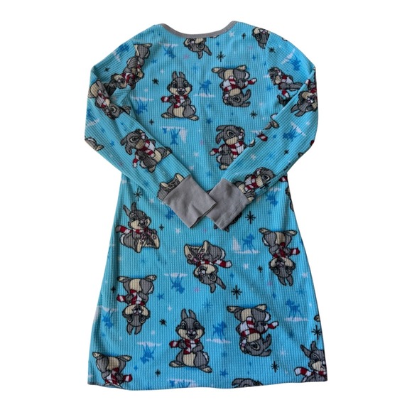 RARE Disney Thumper Y2K Women's Waffle Fleece Nightgown Bunny Sleep Dress Winter - Picture 4 of 7